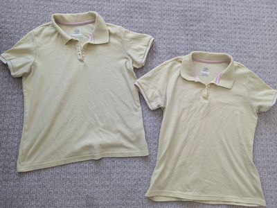 2 for $4: Wonder Nation girls yellow polos, size XL (14/16)