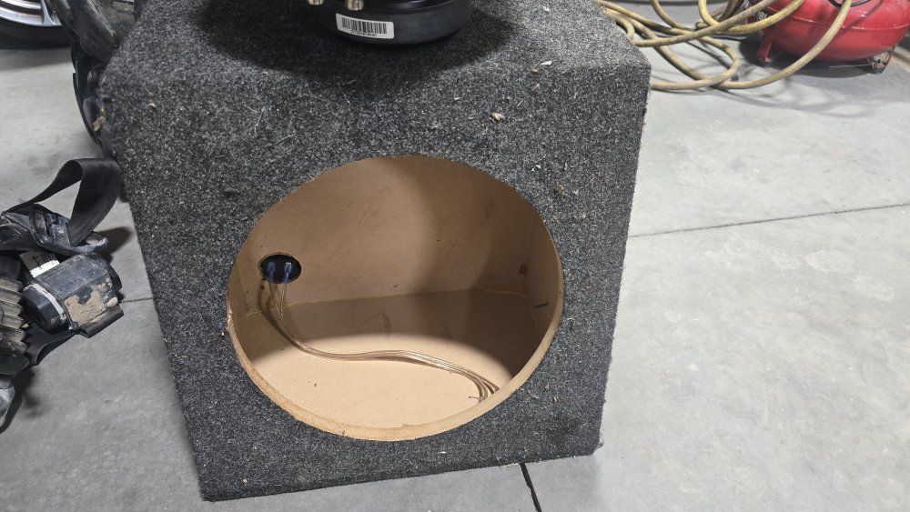 Used 12in Subwoofer Box Carpeted Enclosure for Car Audio Systems - Empty, Ready for Speaker