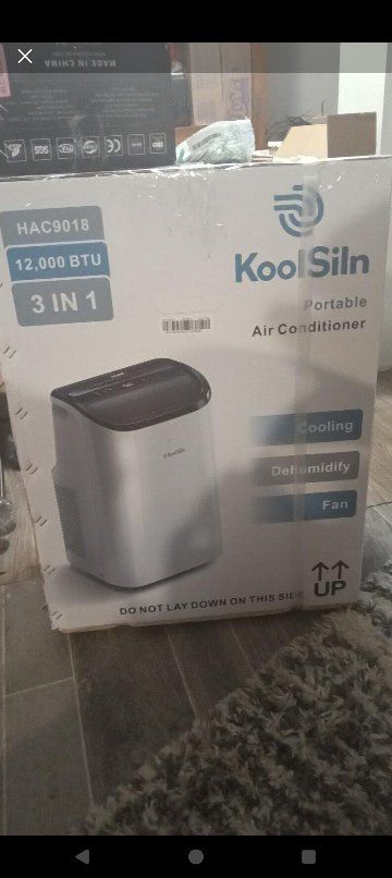 Kool Siln HAC9018 Portable Air Conditioner 12,000 BTU 3-in-1 Cooling, Dehumidify, Fan