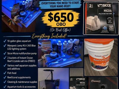 Complete 10-Gallon Saltwater Reef Aquarium Setup with Maxspect & Sicce