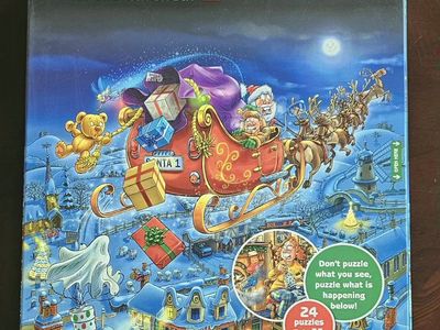 Wasgij Look Out Below! Advent Calendar Jigsaw Puzzle 24 x 54 Pieces each Puzzle 6.5"×4.4"