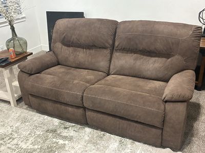 Comfortable Brown Reclining Loveseat and Sofa