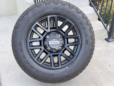 Ford F350 Rims and Tires 275/65R20 Goodyear Wrangler Trailrunner Load E