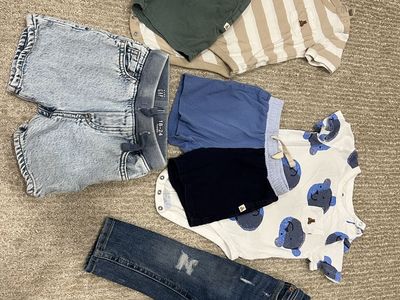 Baby Gap 18-24 Month Baby Boy Clothes Bundle - Jeans, Denim Shorts, Knit Shorts, Bodysuits