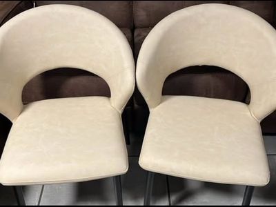 NEW SET OF 2 MATCHING CREAM COLORED CHAIRS