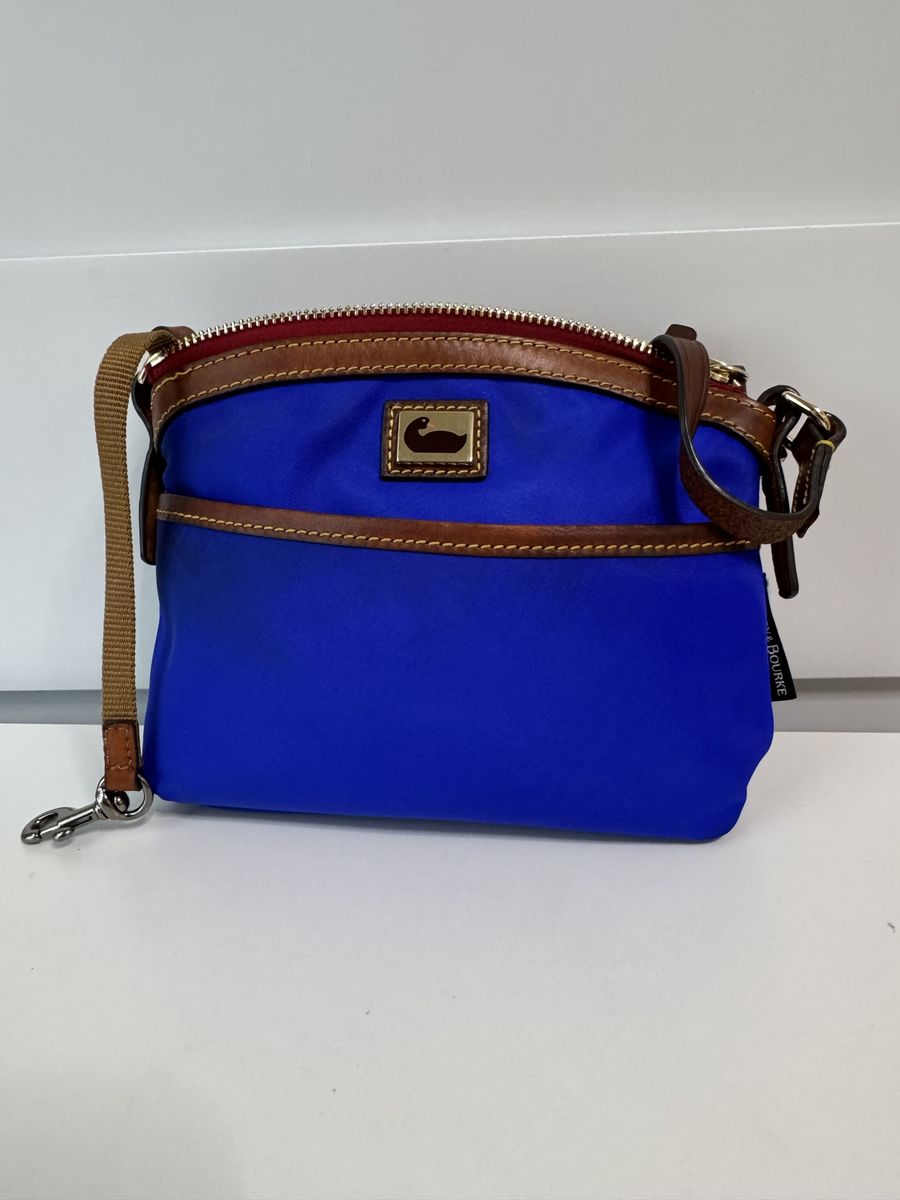 Dooney & Bourke Royal Blue Nylon & Leather Small Crossbody Bag