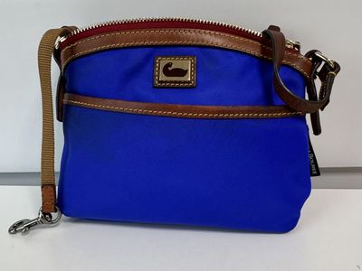 Dooney & Bourke Royal Blue Nylon & Leather Small Crossbody Bag