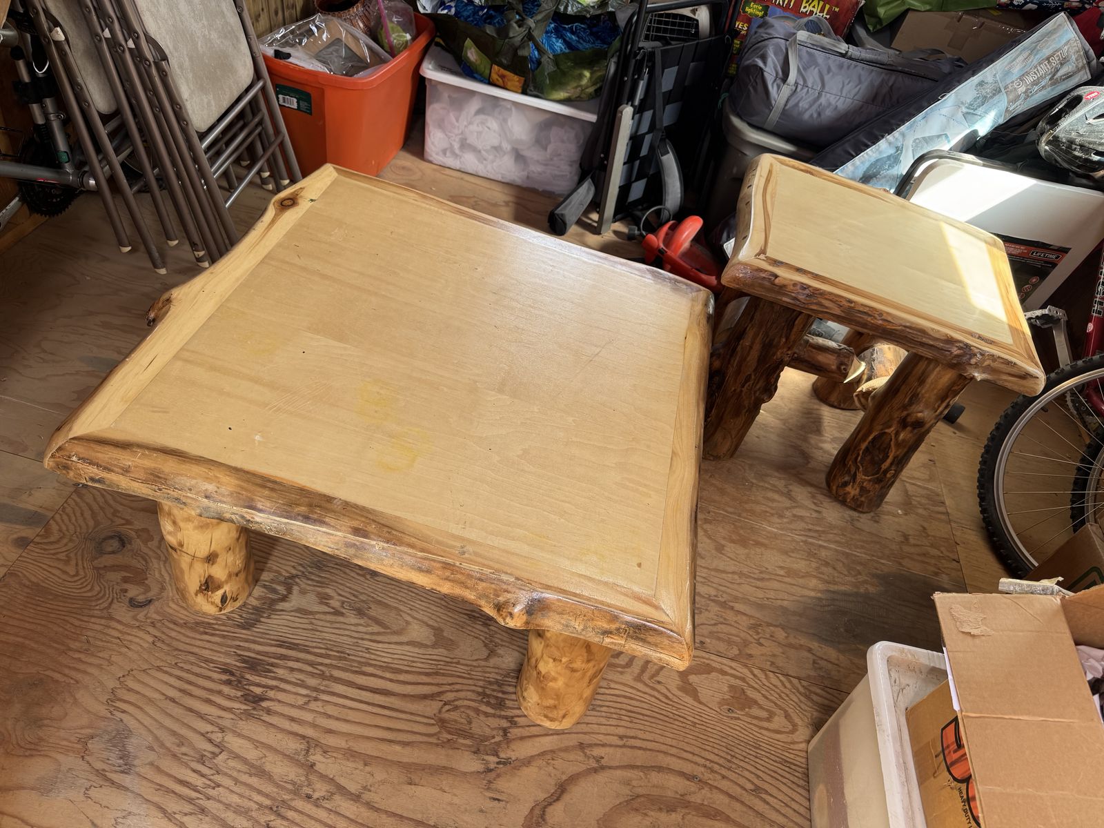 Rustic coffee table and side table
