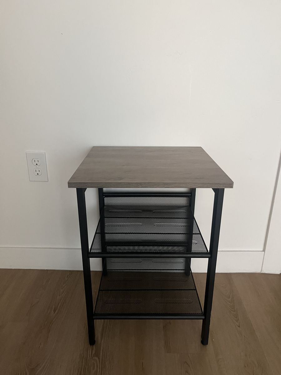 Side table with mesh shelves