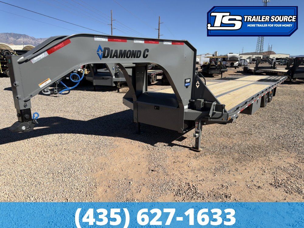8.5x32 Diamond C FMAX-HDT 210 Gooseneck Hydraulic Dovetail Equipment Trailer -  25K GVWR -
