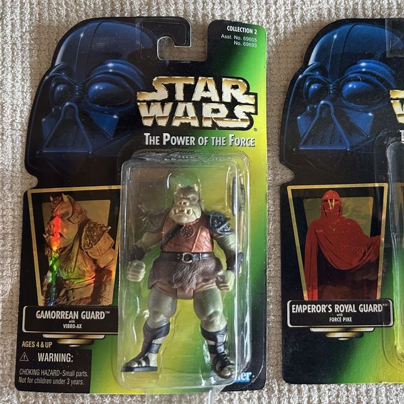 90’s Star Wars The Power of the Force Gamorrean Guard Action Figures Green Card Return of the Jedi