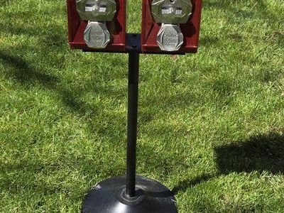 Vintage Gumball Machine Double Stand 25 Cent Candy Dispenser w/ Key