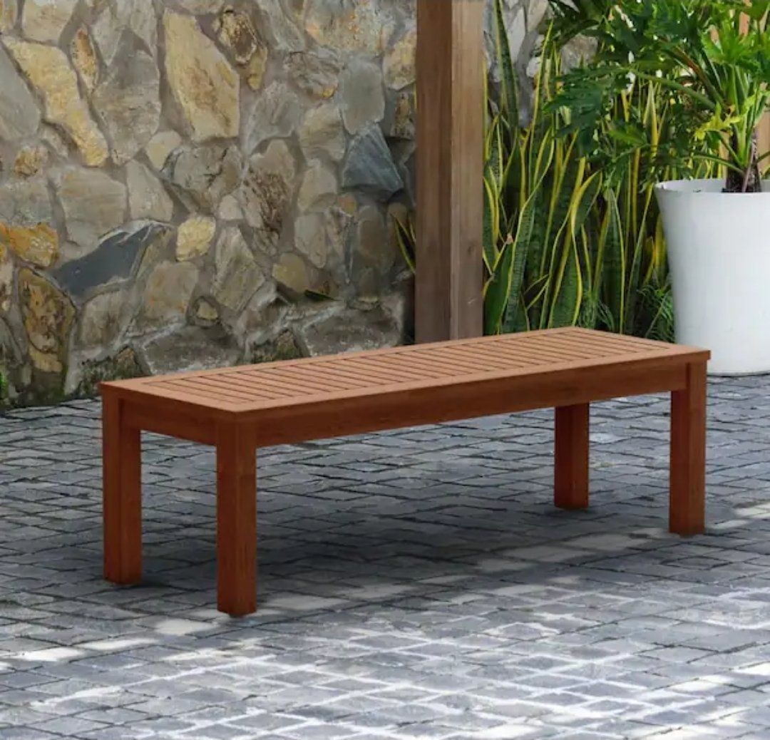 Amazonia Richfield Eucalyptus Outdoor Patio Bench 53" – New in Box #454