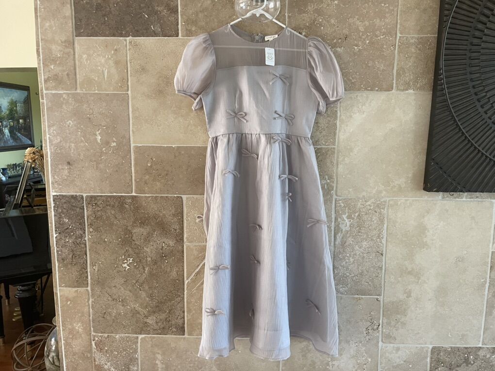 New Organza Maxi Dress W/ Bows - Size M & L