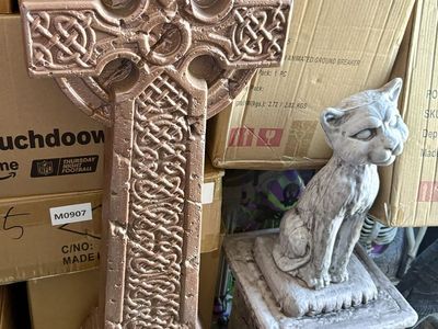 Halloween Celtic Cross Blow Mold Tombstone Graveyard Cemetery Home Decor Decoration Prop