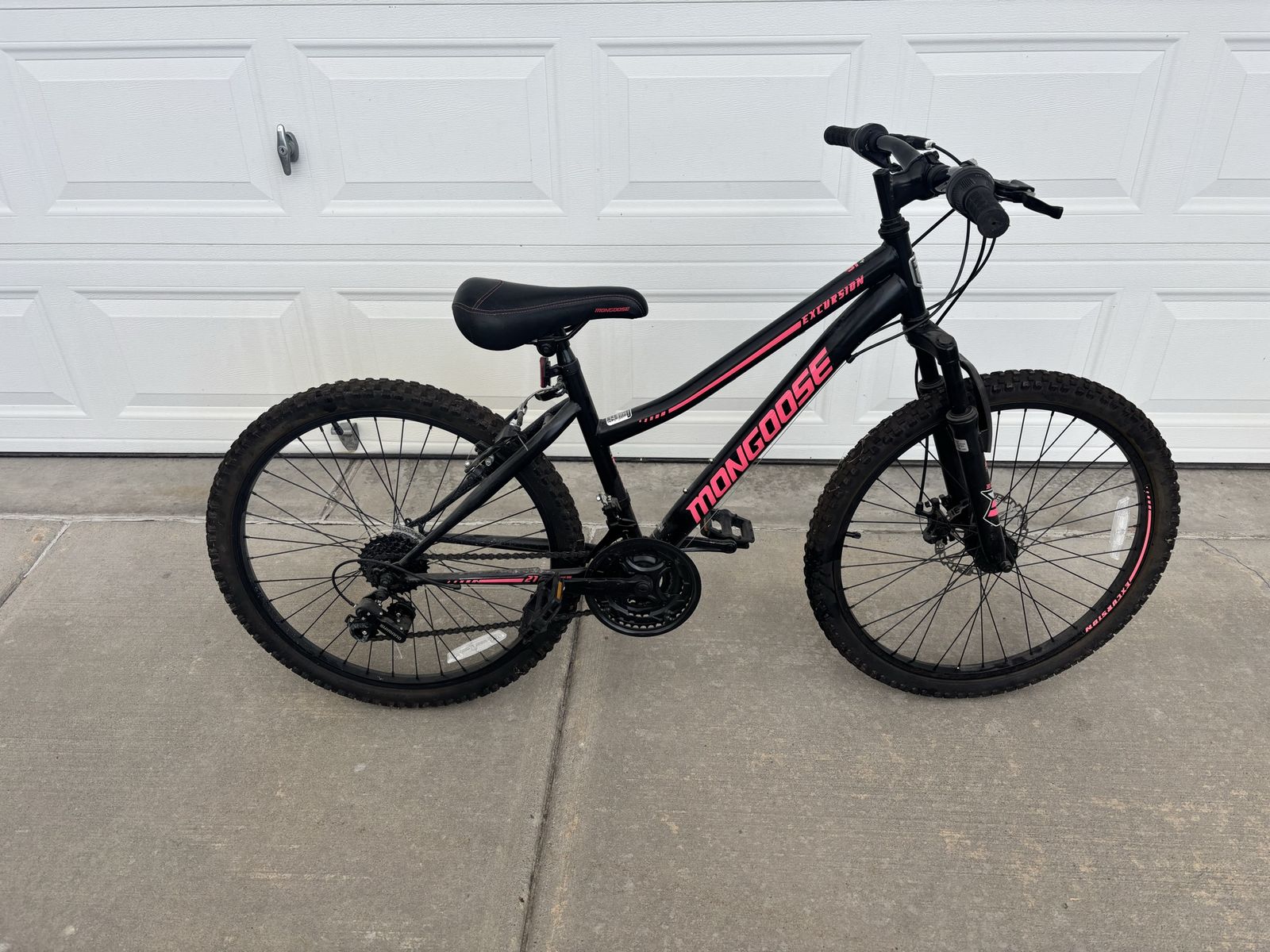 Mongoose Excursion 24" Wheel Mountain Bike - Black/Pink