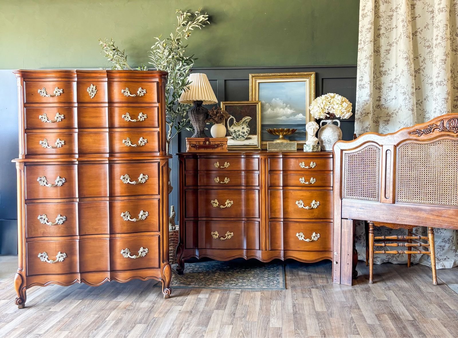 *FREE DELIVERY* Vintage White Furniture Co. French Provincial Dressers & Headboard Bedroom Set