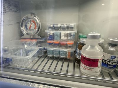 Red Bull Medicine Mini Fridge Cooler, Compact Countertop Refrigerator