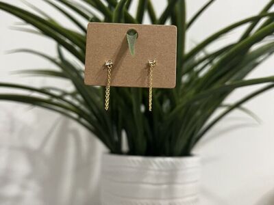 18k Gold Plated Sterling Silver CZ dangle earrings