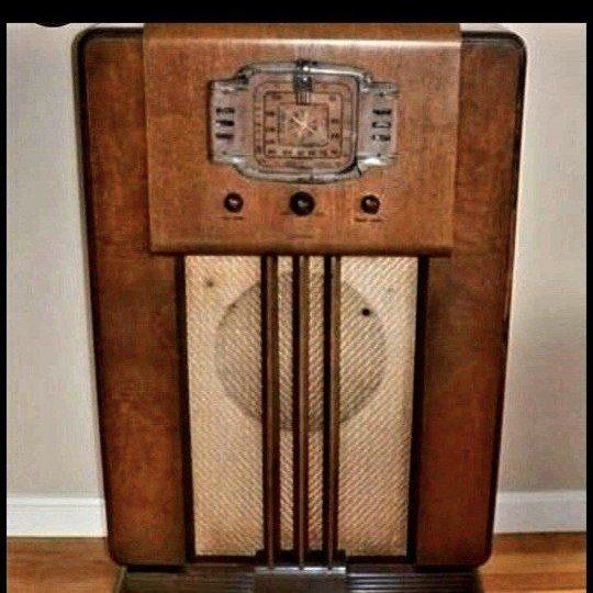RCA Floor Model Tube Radio - Wood Cabinet, Untested, 51.5"H x 26"W x 12"D