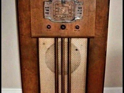 RCA Floor Model Tube Radio - Wood Cabinet, Untested, 51.5"H x 26"W x 12"D