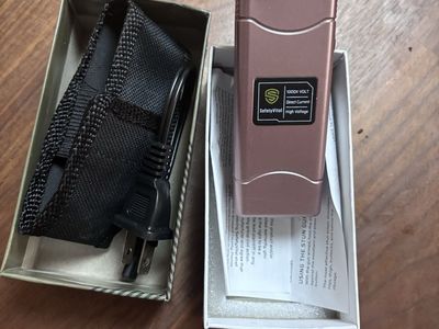 SafetyVital 1000K Volt Stun Gun in Rose Gold with Holster and Charger