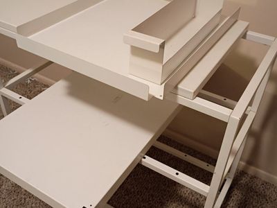 White Metal Rolling Craft/Utility Cart with Adjustable Shelves