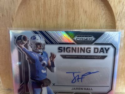 2023 Jaren Hall Prizm BYU COUGARS Rookie Autograph Hand Signed Certified Autograph Football Card Auto