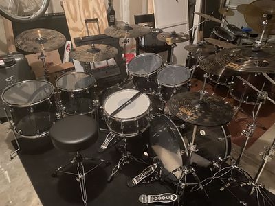 DW Smoke glass acrylic Full Drum Kit