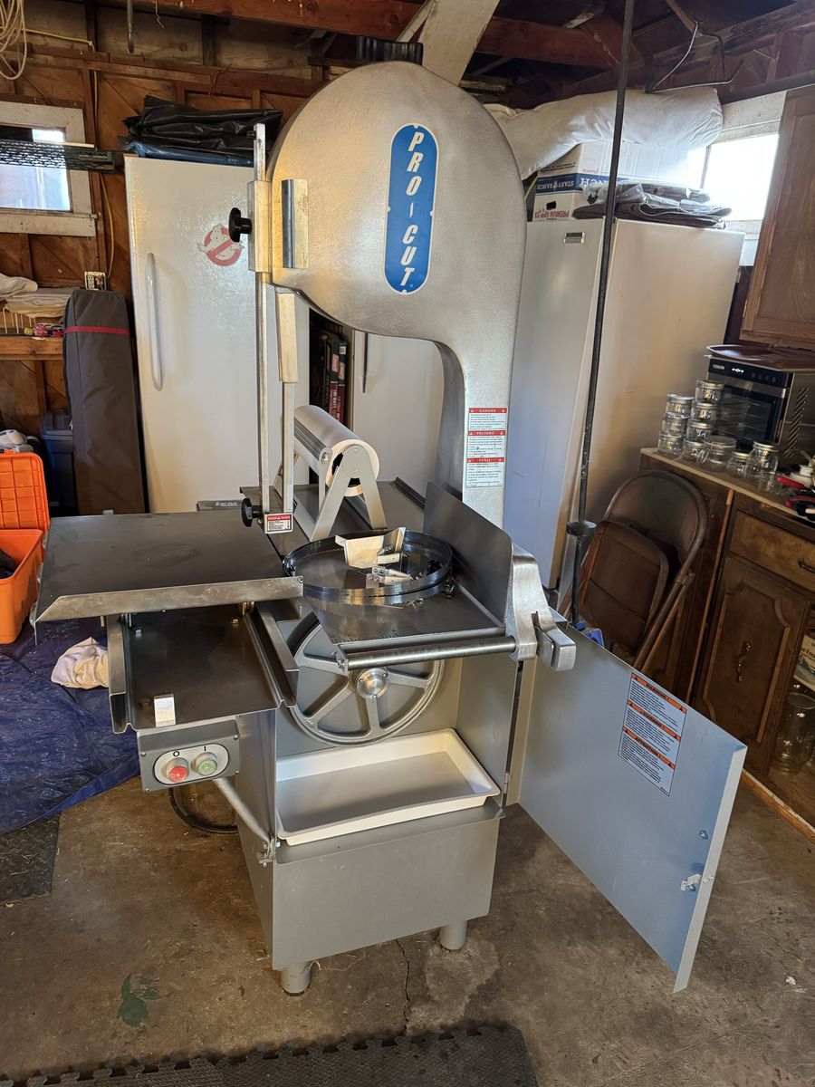 Meat grinder and meat saw table