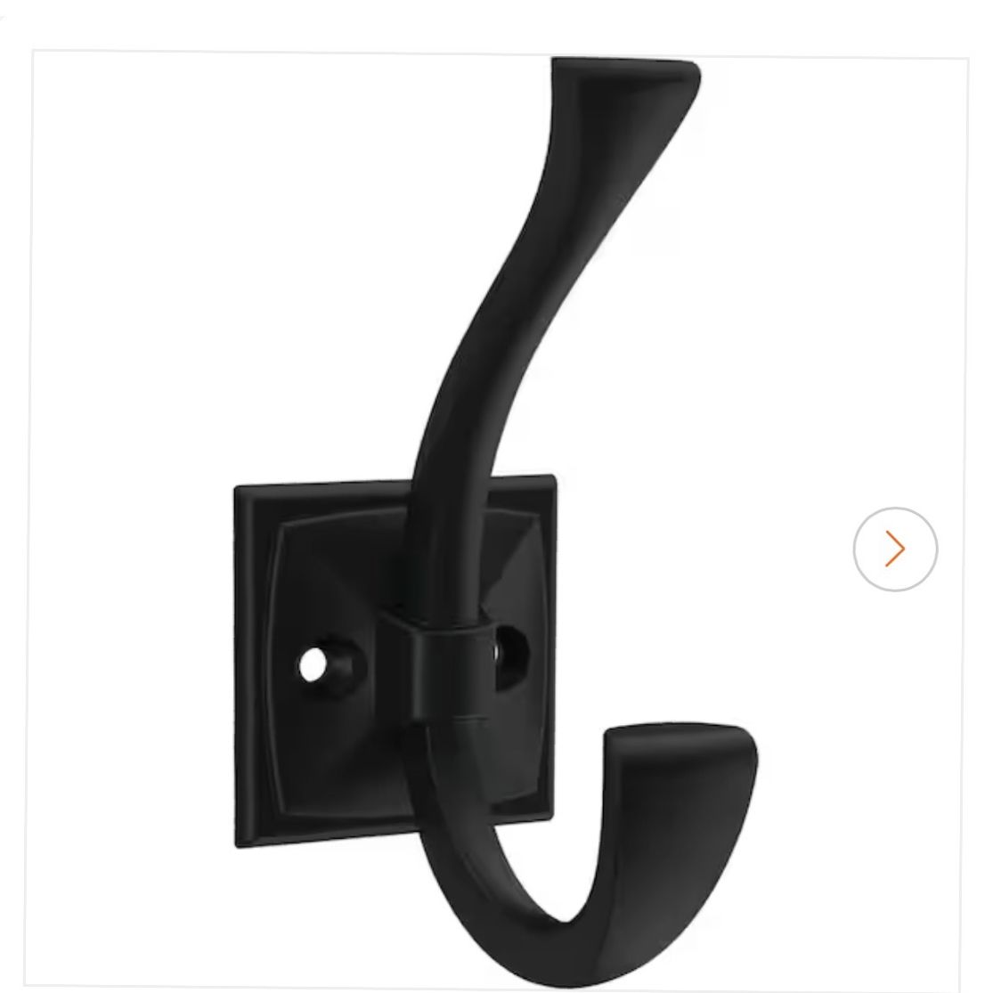 Flat Black Coat and Hat Hook