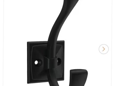 Flat Black Coat and Hat Hook