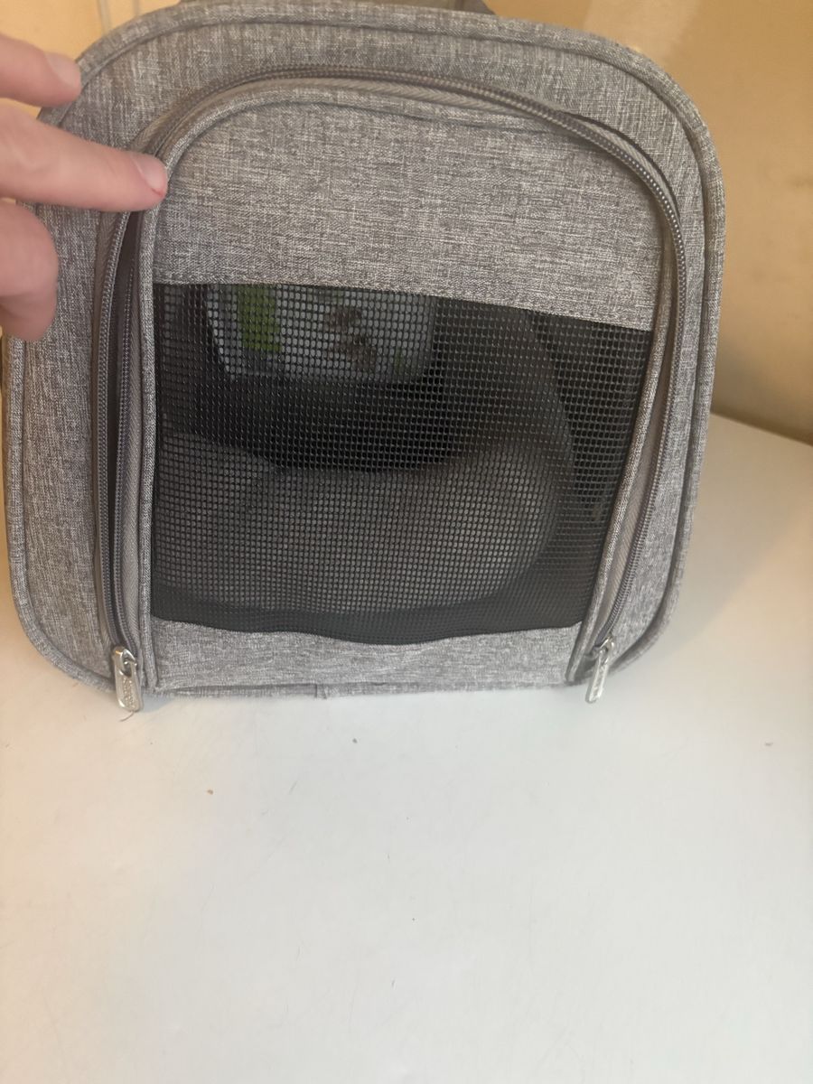 Sherpa Vibrant Life Gray Pet Carrier - Small, Mesh Panels, Soft Bed Included