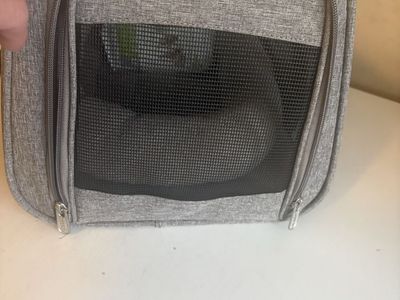 Sherpa Vibrant Life Gray Pet Carrier - Small, Mesh Panels, Soft Bed Included