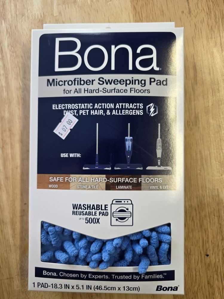 Bona Microfiber Sweeping Pad for All Hard-Surface Floors - Washable & Reusable up to 500x