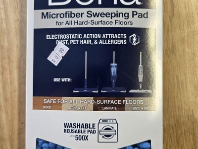 Bona Microfiber Sweeping Pad for All Hard-Surface Floors - Washable & Reusable up to 500x