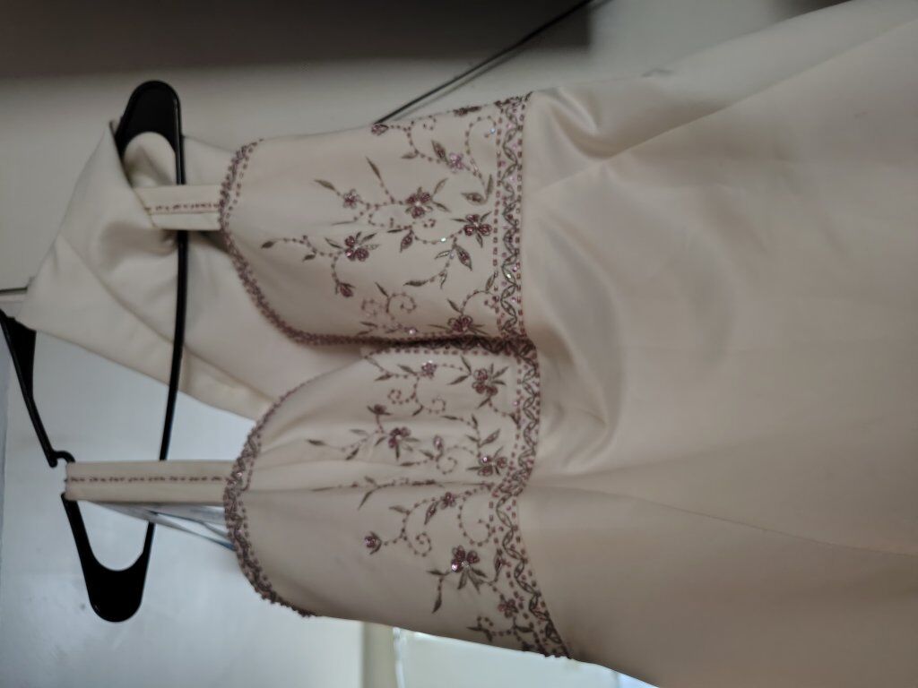 Wedding dress white with purple beading