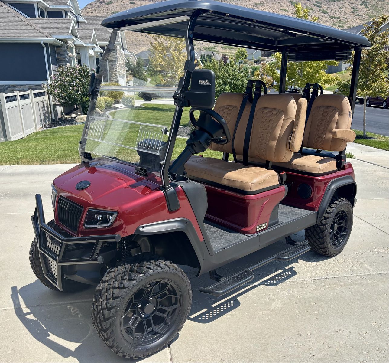 Evolution EV 4-Passenger Lithium Electric Golf Cart - Metallic Red