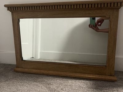 Antique Mission Oak Dresser Mirror | Early 1900s Solid Wood | solid Oak