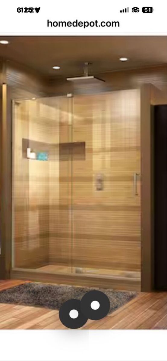 Delta EverEdge Brushed Nickel Clear Shower Door
