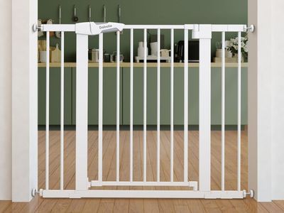 26''-40'' Adjustable Safety Gate with Auto Close, Easy Install, No Drilling, White