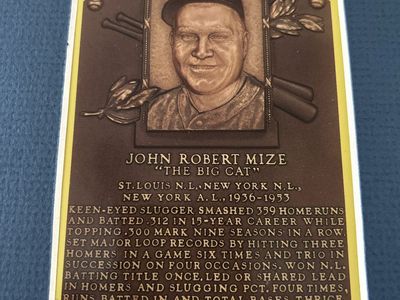 Autograph Johnny Mize Signed Hall of Fame Plaque Card St Louis Cardinals AUTO Matted & Displayed MLB BASEBALL