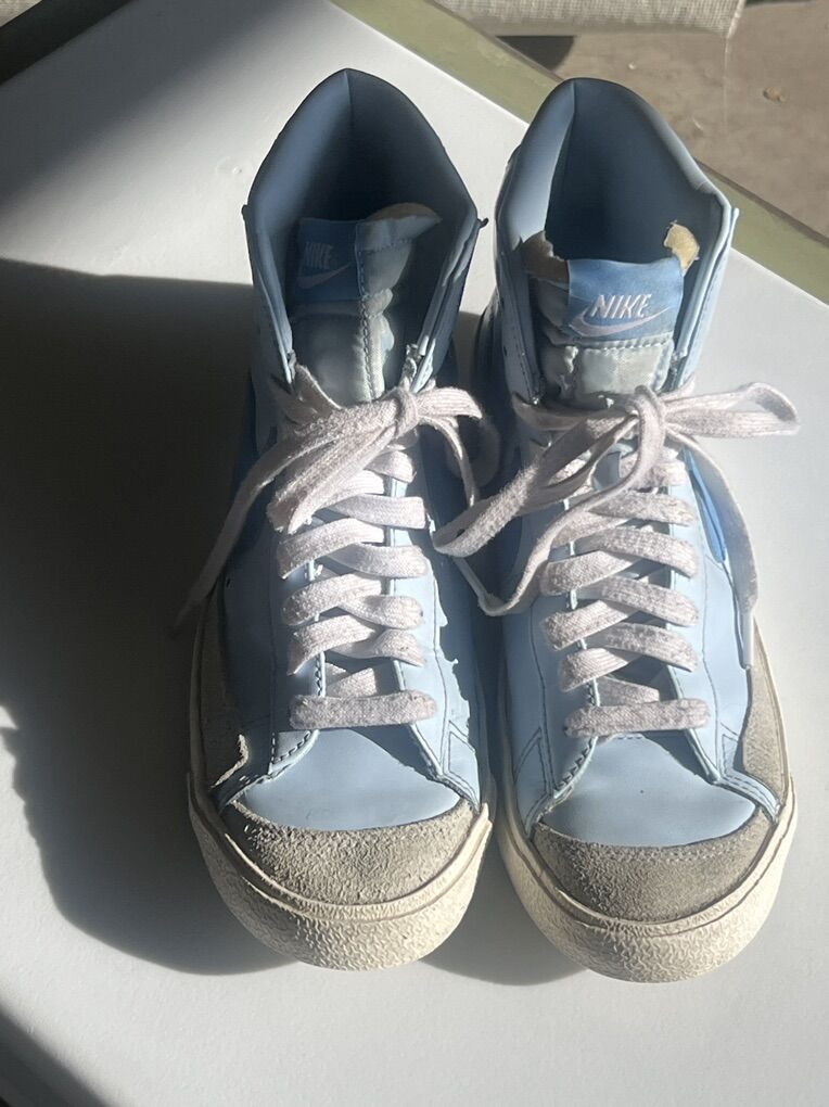 Baby Blue Nike High Tops Womens 8.5 Vintage