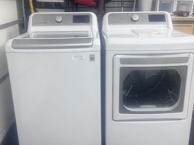 LG 5.0 cu. ft. Top-Load Washer + LG 7.3 cu. ft. Electric Dryer Set White, Smart Wi‑Fi. STILL SELLING on LG.com $1049 Each!!
