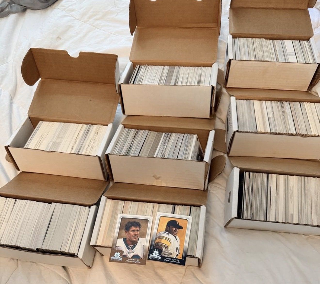 Bulk Football Trading Cards Collection Lot in Storage Boxes - Inserts, Stars & Parallels
