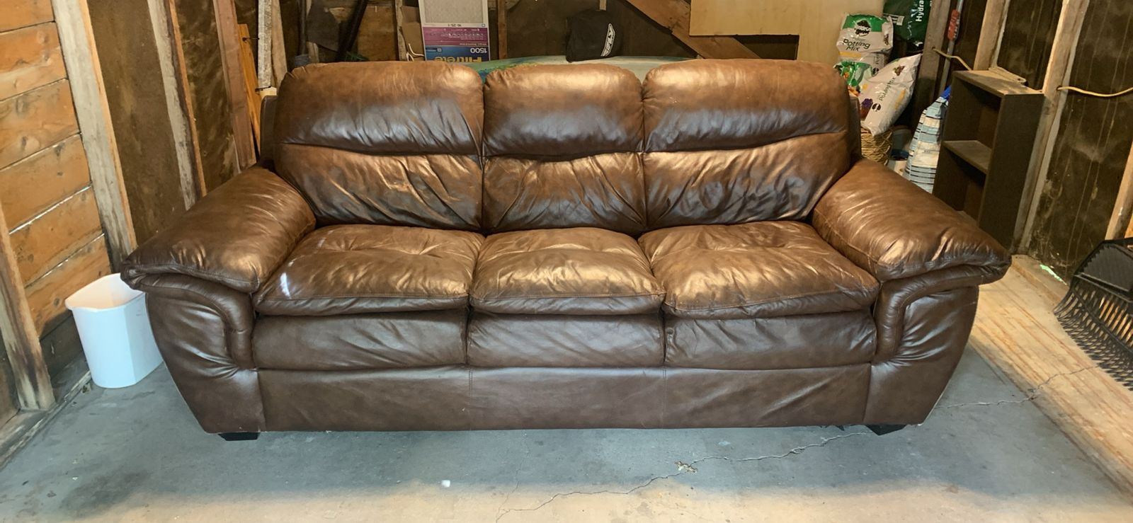 Faux Leather Couch