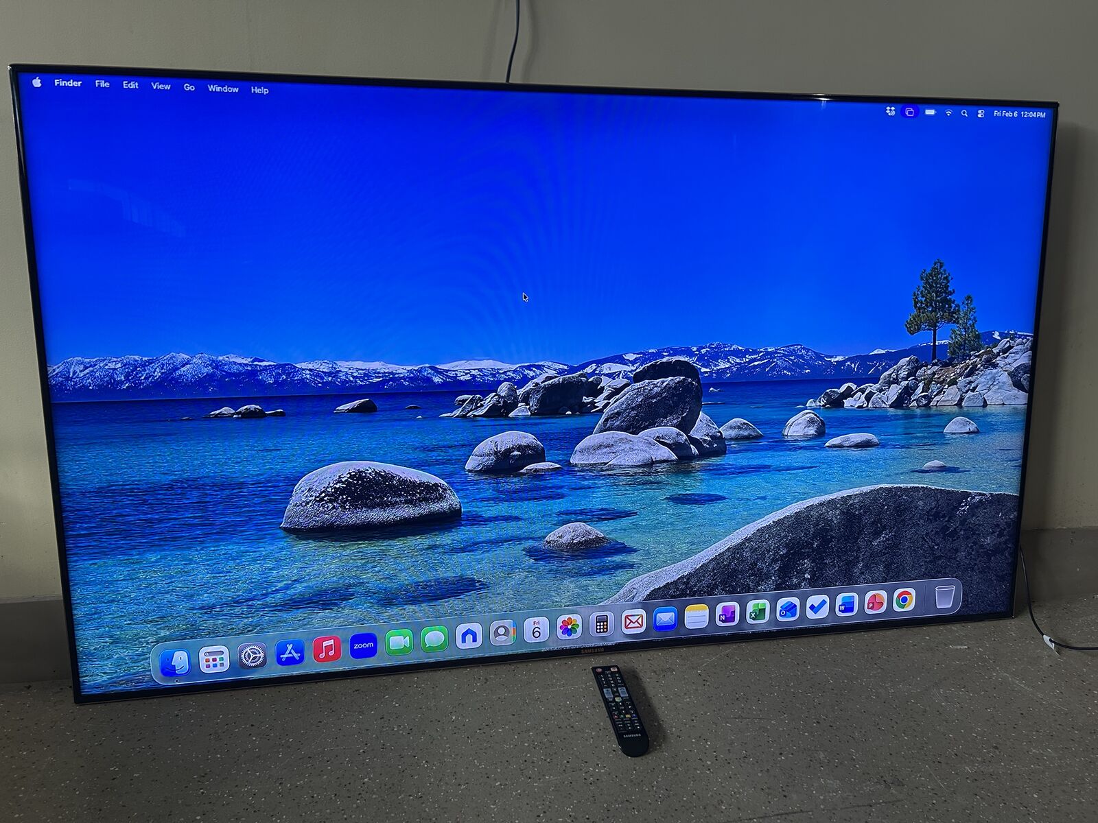 Samsung 75 inch flat-screen TV with wall mount