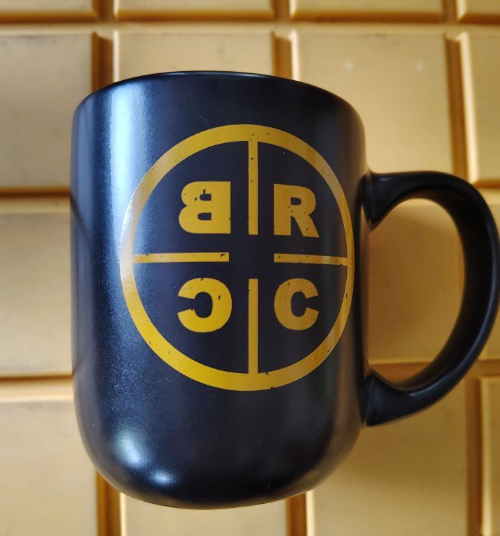 Black Rifle Coffee Company  Matte Black 16 oz Coffee Mug Skull And Tomahawk