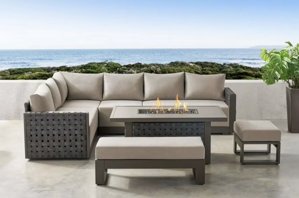 Brenton Sectional Set with Sunbrella Fabric, 7pc