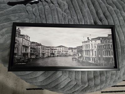 Black and white canvas 22 in long x 10 in wide